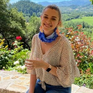 Polka dot wide sleeve top